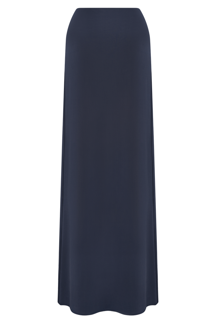 Vivica Slinky Gathered Maxi Skirt - Midnight Navy