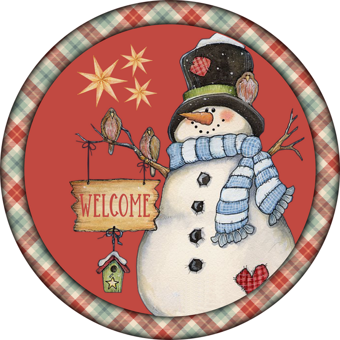 Welcome Snowman Sign, Holiday Sign Christmas Sign, Wreath Sign, Wreath Center