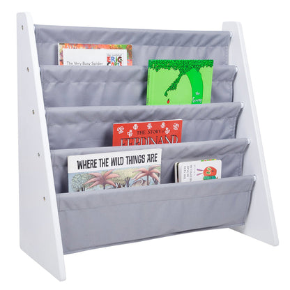 Wildkin Sling Book Shelf - White w/ Grey