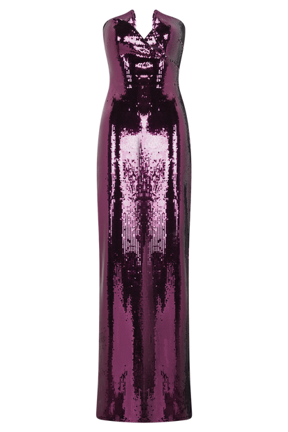 Winston Strapless Sequin Maxi Dress - Plum