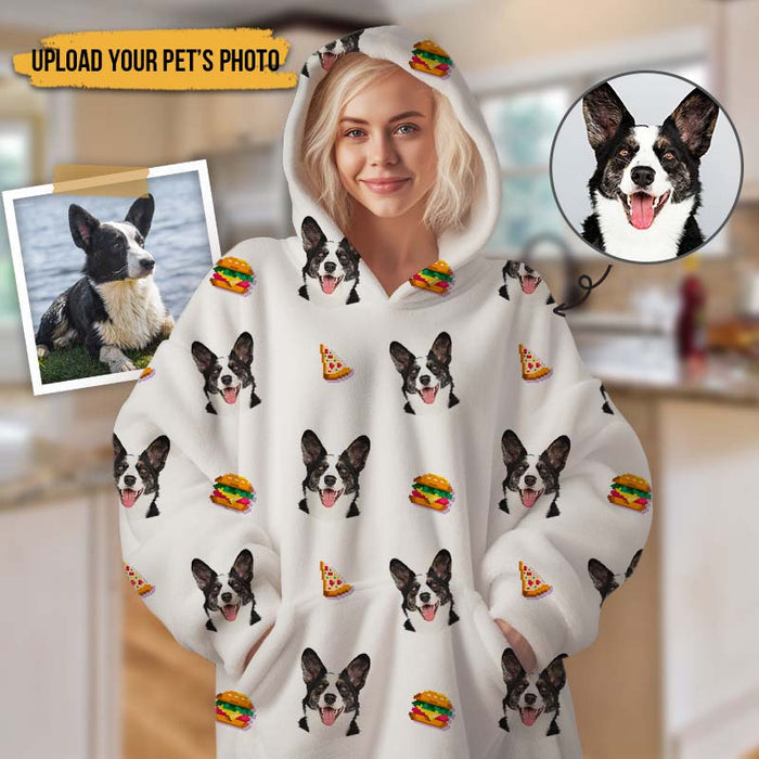 Woman And Her Dog - Personalized Oversized Blanket Hoodie - Birthday Mother's Day Gift For Dog Mom, Cat Mom