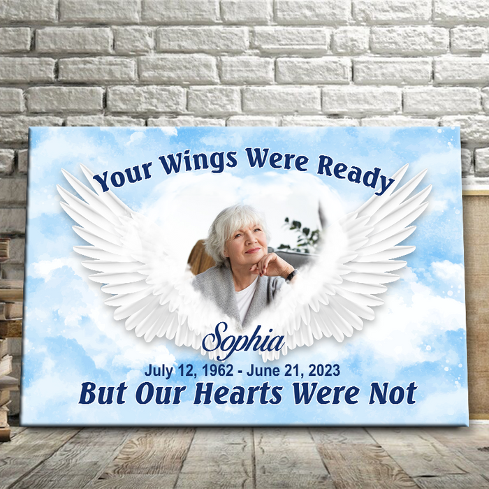 Your Wings Were Ready - Memorial Gifts - Personalized Canvas Prints